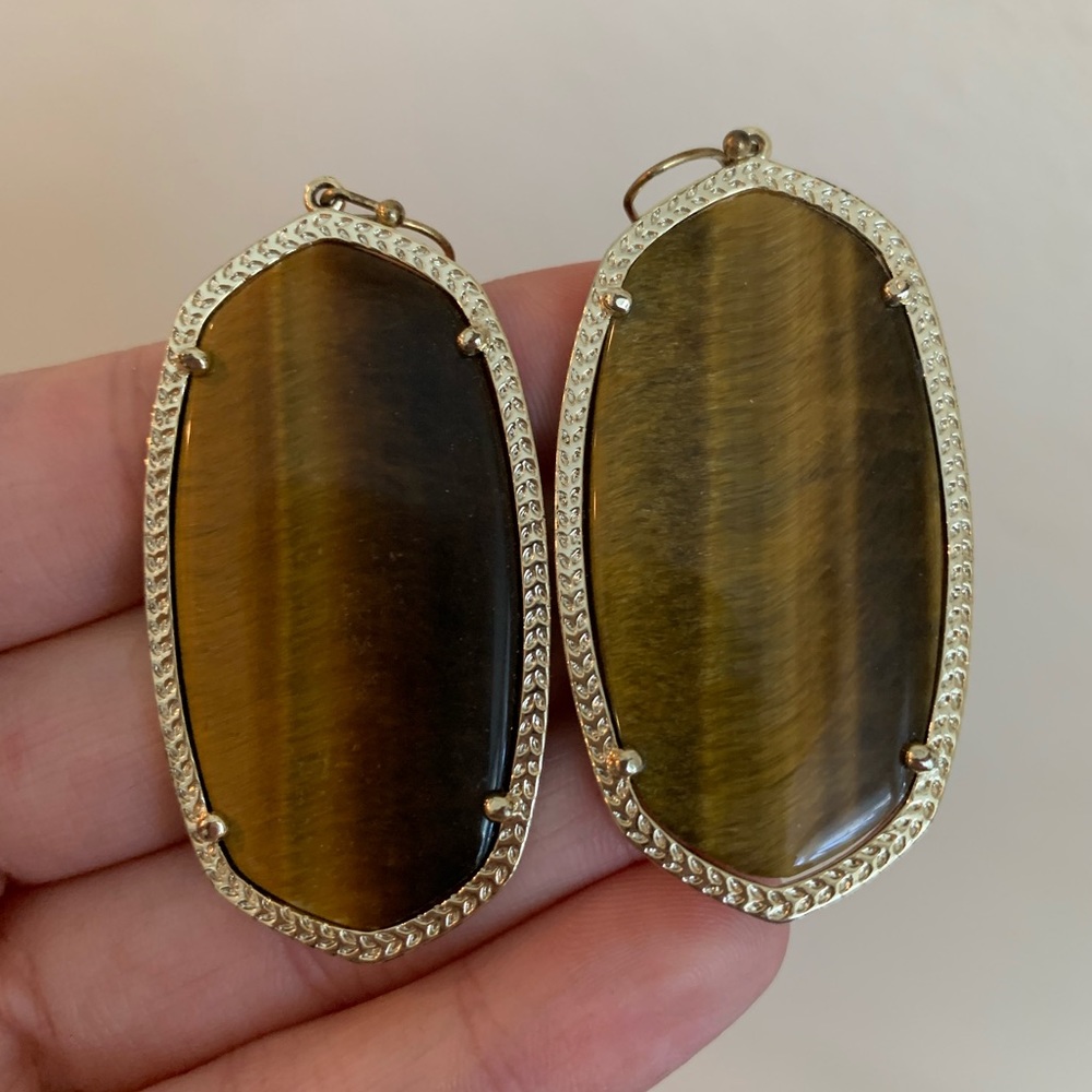 Kendra Scott Gold Danielle Earrings in Brown